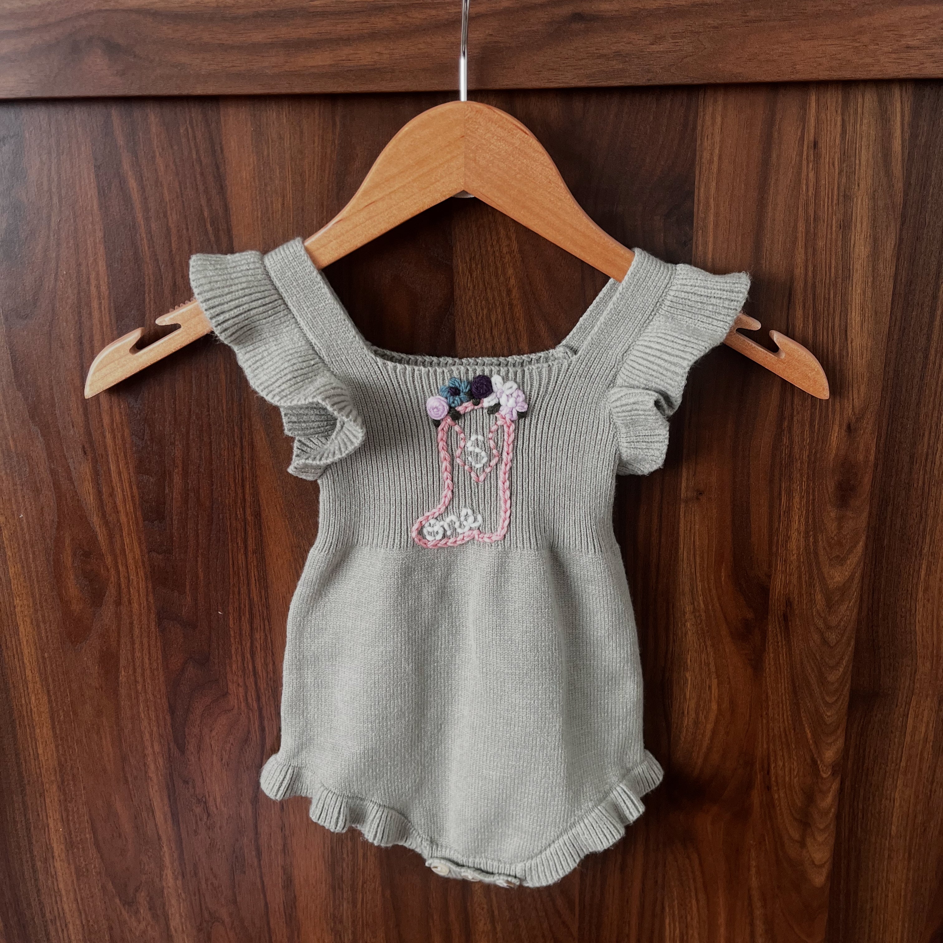 Custom Knit Ruffle Rompers