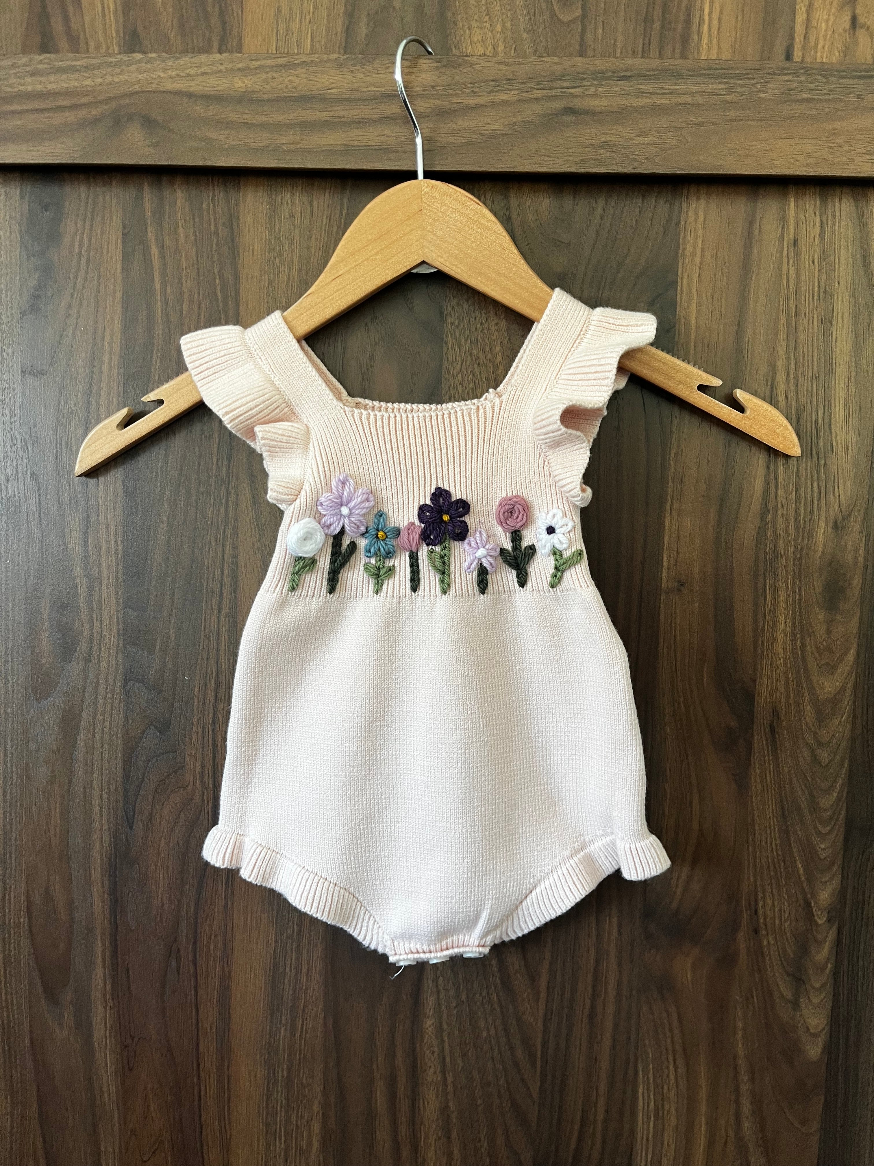 Custom Knit Ruffle Rompers